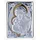 Our Lady with Baby Jesus painting finished in gold, made of laminboard with refined wooden back 14x10 cm s1