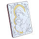 Quadro Madonna Gesù bilaminato retro legno pregiato rifiniture oro 14X10 cm s2