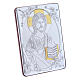 Cuadro bilaminado parte posterior madera preciosa Cristo Pantocrátor detalles oro 14x10 cm s2