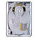 Quadro bilaminato retro legno pregiato Cristo Pantocratore rifinito oro 14X10 cm s1