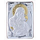 Bild aus Bilaminat der Madonna der Zärtlichkeit mit goldfarbenen Verzierungen und Rűckseite aus edlem Holz, 14 x 10 cm s1