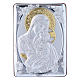 Quadro Madonna della Tenerezza bilaminato retro legno pregiato rifiniture oro 14X10 cm s1