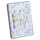 Quadro Matrimonio Vergine bilaminato retro legno pregiato rifiniture oro 14X10 cm s2