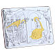 Annunciation painting in laminboard finished in gold and refined wooden back 16,3X21,6 cm s5