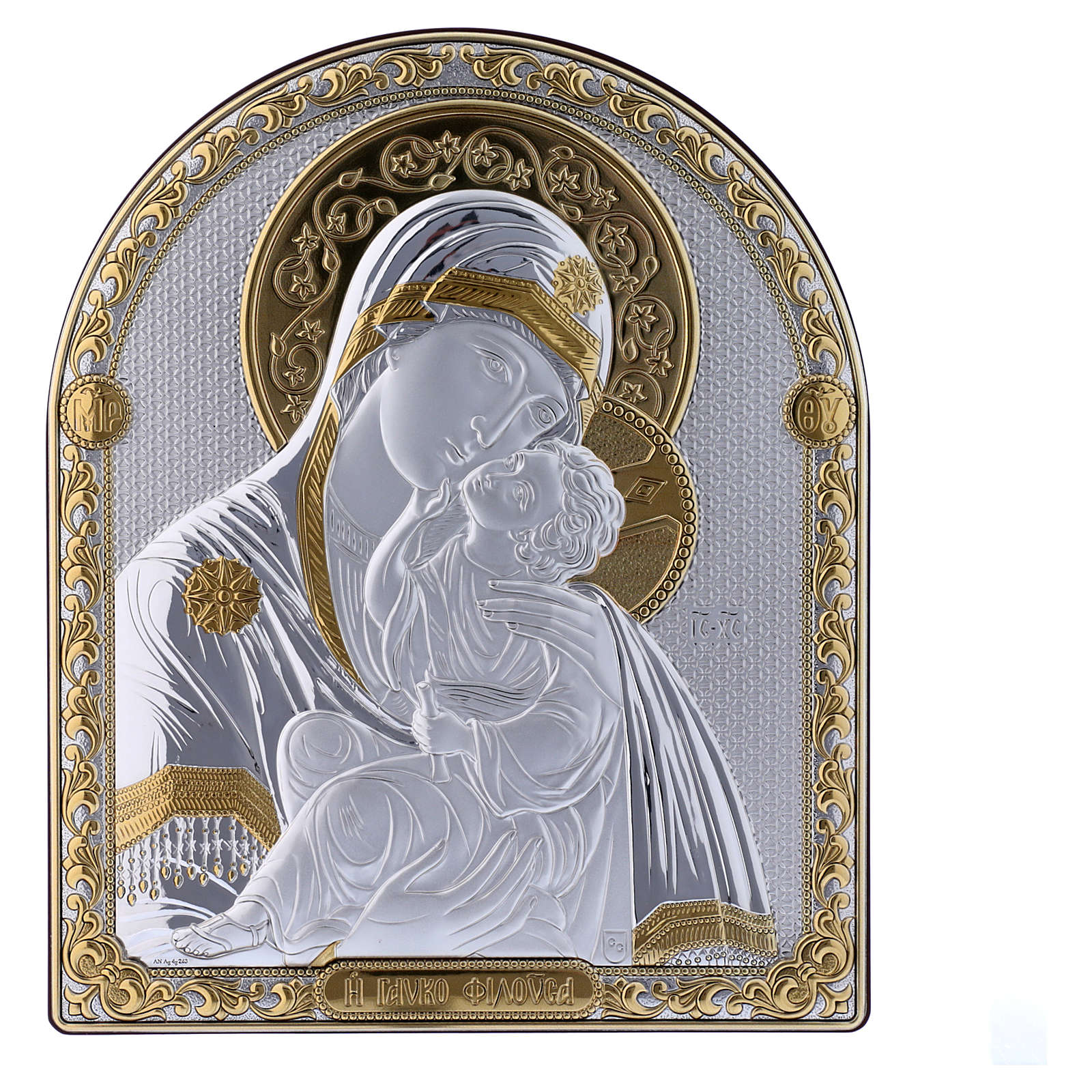 Our Lady of Vladimir painting in laminboard finished in gold | online ...