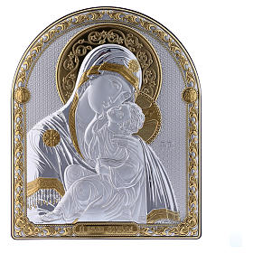 Cuadro Virgen Vladimir bilaminado parte posterior madera preciosa detalles oro 24,5x20 cm