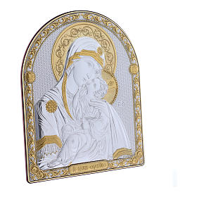 Cuadro Virgen Vladimir bilaminado parte posterior madera preciosa detalles oro 24,5x20 cm