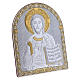 Quadro Cristo Pantocratore bilaminato retro legno pregiato finiture oro 24,5X20 cm  s2