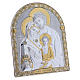 Holy Family painting in laminboard finished in gold and refined wooden back 24,5X20 cm s2