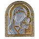 Our Lady of Kazan painting in laminboard finished in gold and refined wooden back 24,5X20 cm s1