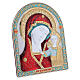 Obraz Madonna Kazańska czerwone szaty bilaminat złote wyk. tył prestiżowe drewno 24,5x20 cm s2