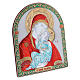 Our Lady of Vladimir painting red in laminboard finished in gold and refined wooden back 16,7X13,6 cm s2
