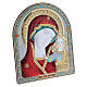 Our Lady of Kazan painting red in laminboard finished in gold and refined wooden back 16,7X13,6 cm s2
