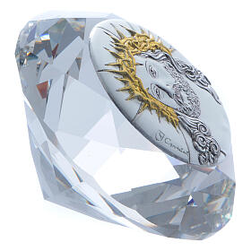 Diamant mit Metallplatte "Ecce Homo", 4 cm
