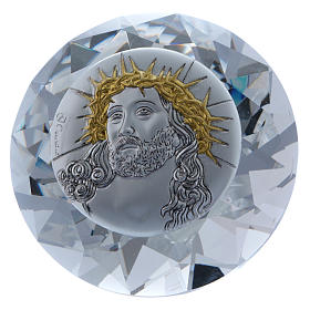 Ecce Homo crystal diamond with metal plate 4 cm