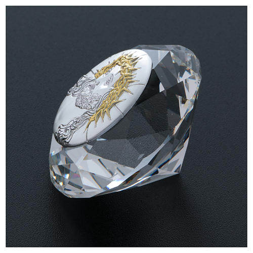 Ecce Homo crystal diamond with metal plate 4 cm 3