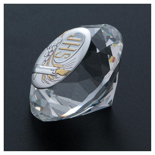 Diamant avec plaque métal Bougie IHS 4 cm 3