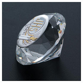 Candle crystal diamond with metal plate JHS 4 cm s3