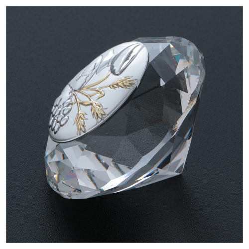 Diamante con placa metal espiga, trigo, cáliz y uva 4 cm 3