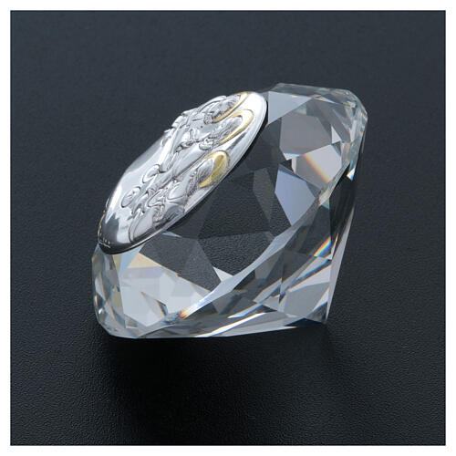 Diamant und Metallplatte "das Letzte Abendmahl", 4 cm 3