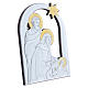 Holy Family and comet painting in aluminium with refined wooden back 21,6X16,3 cm s2