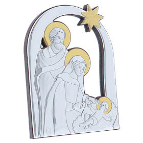 Cuadro Natividad con Estrella Cometa de aluminio y madera 14X10 cm