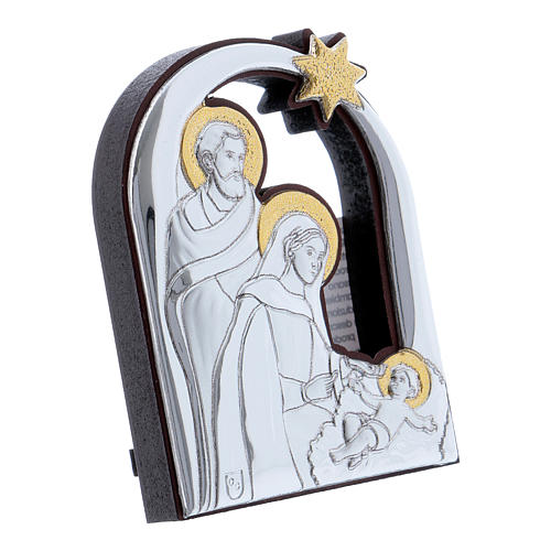 Holy Family and comet painting in aluminium 6,4X4,8 cm 2