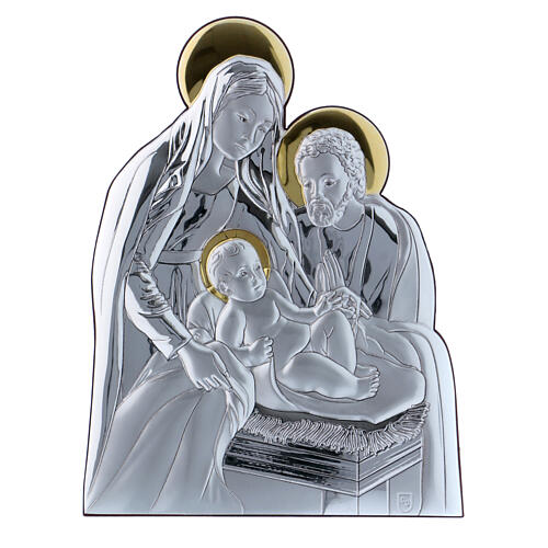 Bild von Christi Geburt aus Aluminium mit Rűckseite aus Holz, 21,6 x 16,3 cm 1