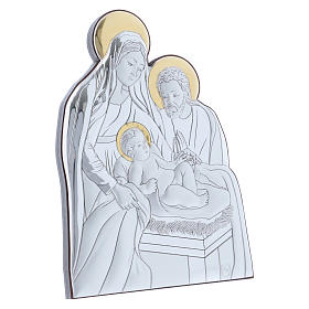 Holy Family painting in aluminium 14X10 cm