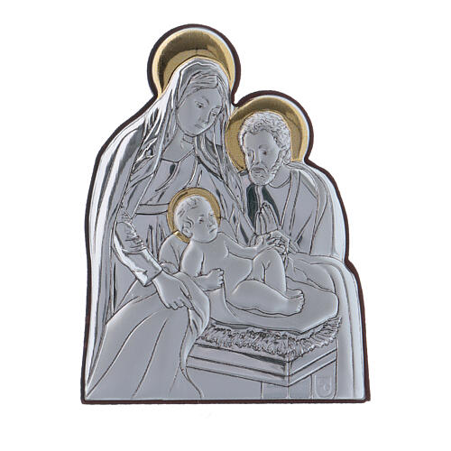 Bild mit Christi Geburt aus Aliminium mit Goldverzierungen, 6,4 x 4,8 cm 1