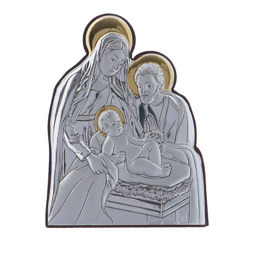 Holy Family painting in aluminium finished in gold  6,4X4,8 cm 1
