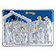 Bild von Christi Geburt mit den Heiligen Drei Königen aus Aluminium und edlem Holz, 10 x 14 cm s1