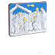 Cuadro Natividad con Reyes Magos de aluminio y madera preciosa 10X14 cm s2