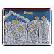 Holy Family and Three Wise Men painting in aluminium finished in gold 4,8X6,4 cm s1