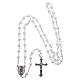 Holy Family painting in aluminium and wood and white rosary with glass pearls s7