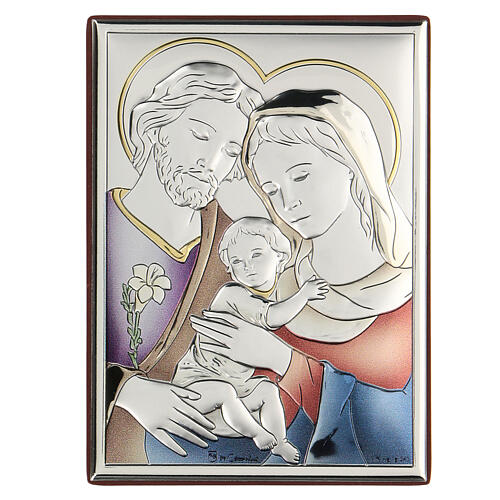Flachrelief aus Bilaminat mit Heiliger Familie, 11 x 8 cm 1