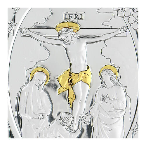 Flachrelief aus Bilaminat mit Kreuzigung von Jesus Christus, 10 x 7 cm 2