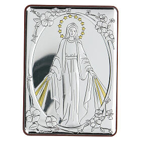Bilaminate bas-relief Miraculous Mary wall plaque 10x7 cm