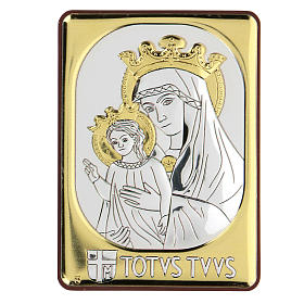 Bilaminate bas-relief "All yours" Virgin Mary 10x7 cm