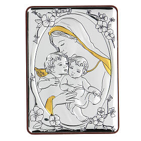 Płaskorzeźba Madonna Dzieciątko Jezus i aniołek, bilaminat, 10x7 cm