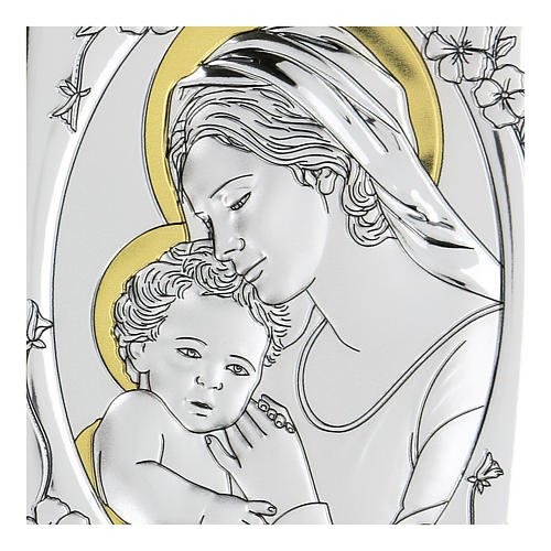 Bilaminate bas-relief Virgin Mary and Baby Jesus 10x7 cm 2