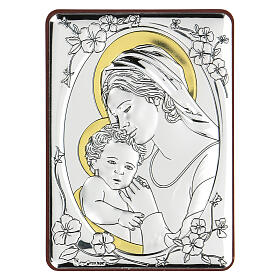 Bilaminate bas-relief Virgin Mary and baby Jesus 10x7 cm