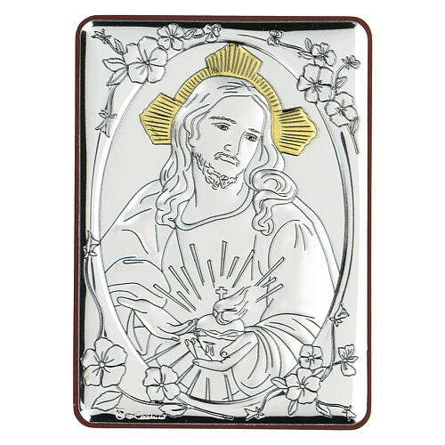 Flachrelief aus Bilaminat vom barmherzigen Jesus, 10 x 7 cm 1