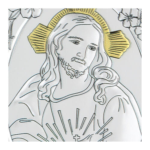 Flachrelief aus Bilaminat vom barmherzigen Jesus, 10 x 7 cm 2