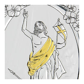 Bas-relief argent bilaminé Ascension de Jésus-Christ 10x7 cm