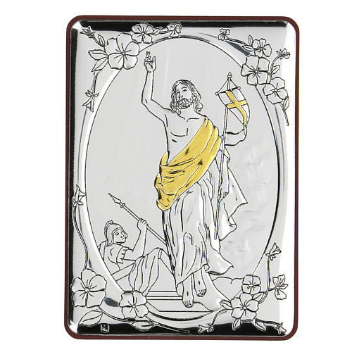 Bas-relief argent bilaminé Ascension de Jésus-Christ 10x7 cm 1