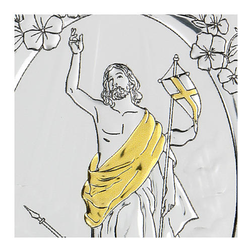 Bas-relief argent bilaminé Ascension de Jésus-Christ 10x7 cm 2