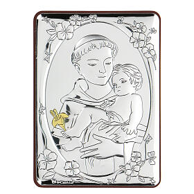 Flachrelief aus Bilaminat des heiligen Franziskus mit Kind, 10 x 7 cm