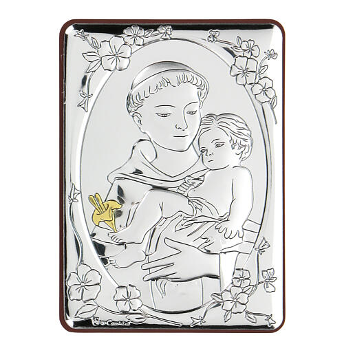 Flachrelief aus Bilaminat des heiligen Franziskus mit Kind, 10 x 7 cm 1