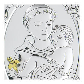 Bilaminate bas-relief Saint Francis with child 10x7 cm